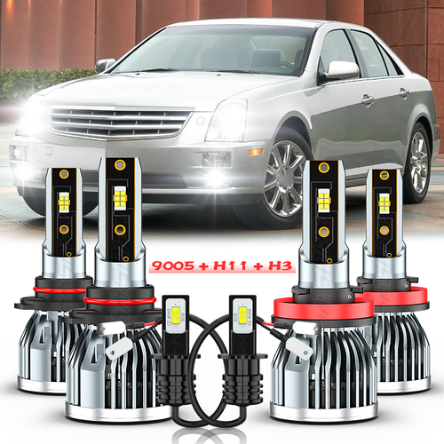 For Cadillac STS 2005-2011 - 6X LED Headlight Bulb High Low Beam + Fog Light