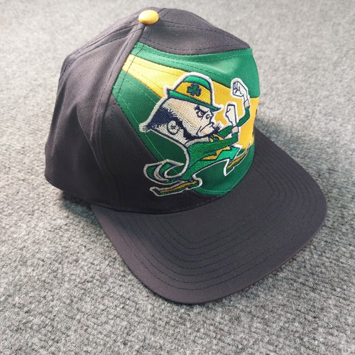 Vintage 90s Notre Dame Hat Fighting Irish Leprechaun Swirl Snapback Twins Enterp - Picture 2 of 7