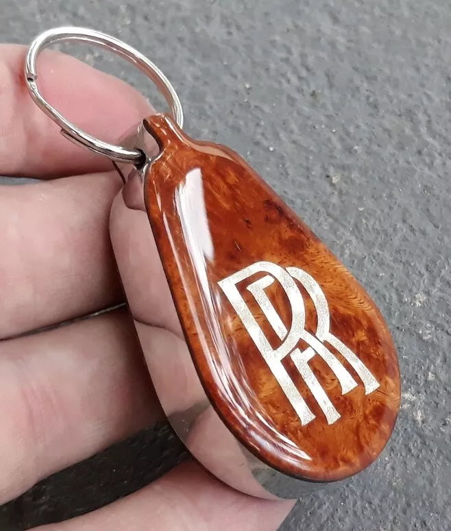 Rolls Royce Silver Shadow Silver Spur Spirit Wood Keyring Key Chain Key  Fob  eBay