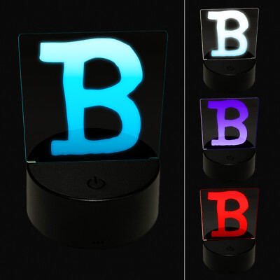 Letter B Uppercase Cute Typewriter Font 3D Illusion LED Night Light Sign Lamp