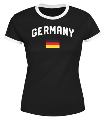 Moonworks  Damen Deutschland Fan-Shirt T-Shirt Fußball WM EM Retro Fan-Trikot