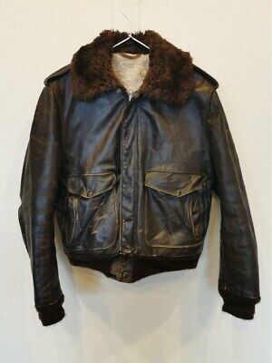 Schott G-1 Leather Flight Jacket Men size 40 Brown Made In Schott G-1 Leather Flight Jacket Men size 40 Brown Made In