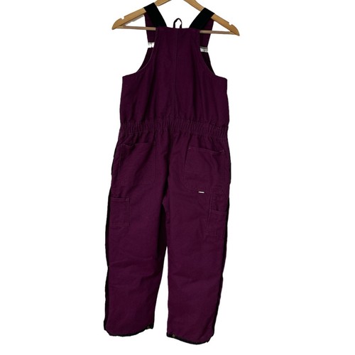 Berne Youth Bib Overalls Purple Quilted Winter Insulated Work Utility Size M - Picture 2 of 10