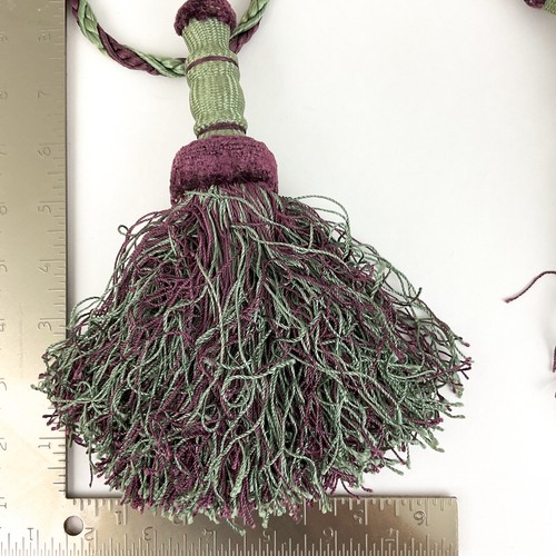 Vintage Double Ended Fluffy Tassels with Twisted Cord & Chenille Accent Heads - Picture 4 of 6