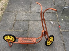Antique Original 1940s-1950's TRI-ANG Scooter with Stand, Original paint, Triang