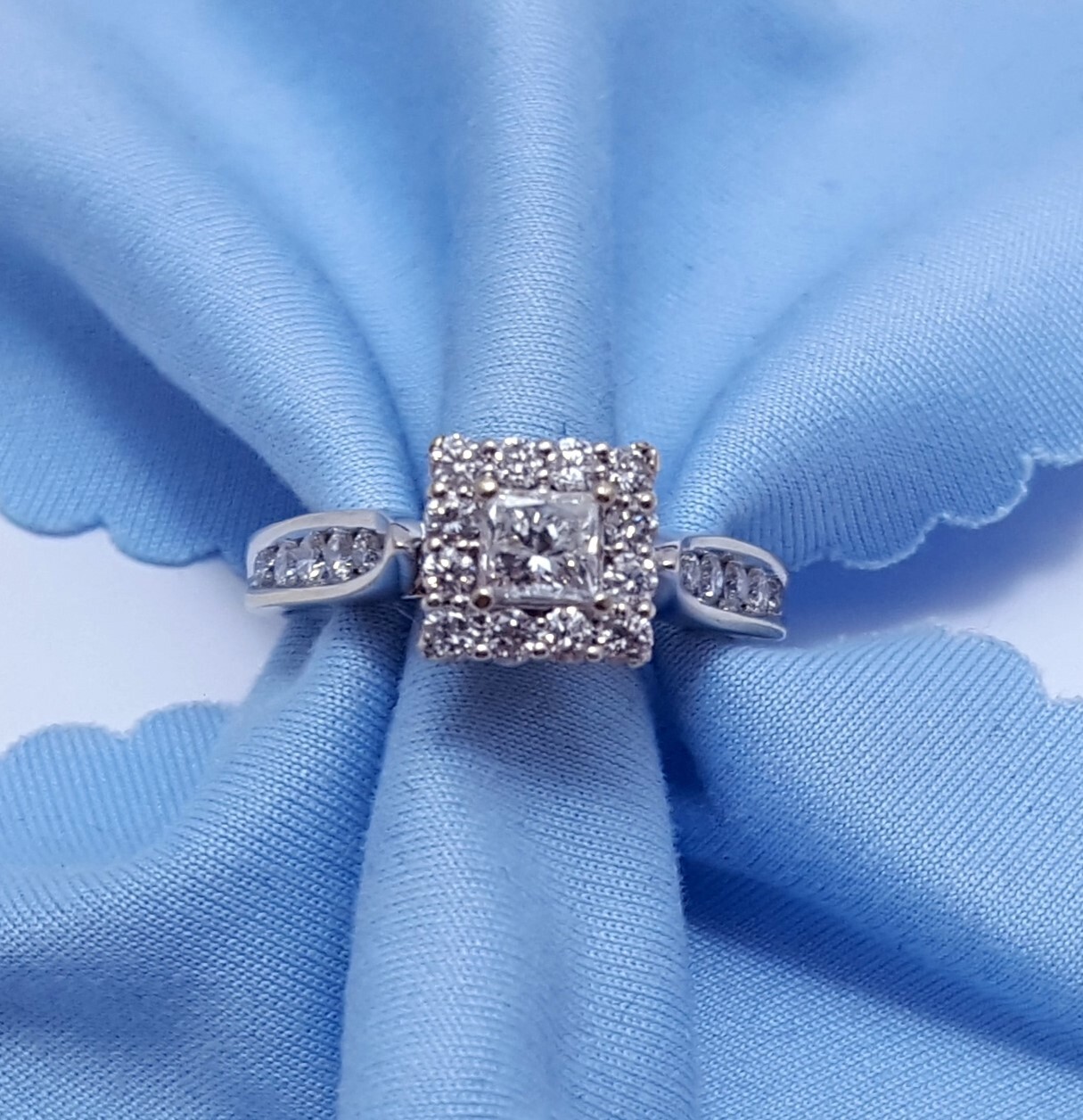 Unique 14K Solid White Gold Wedding Engagement Pr… - image 10