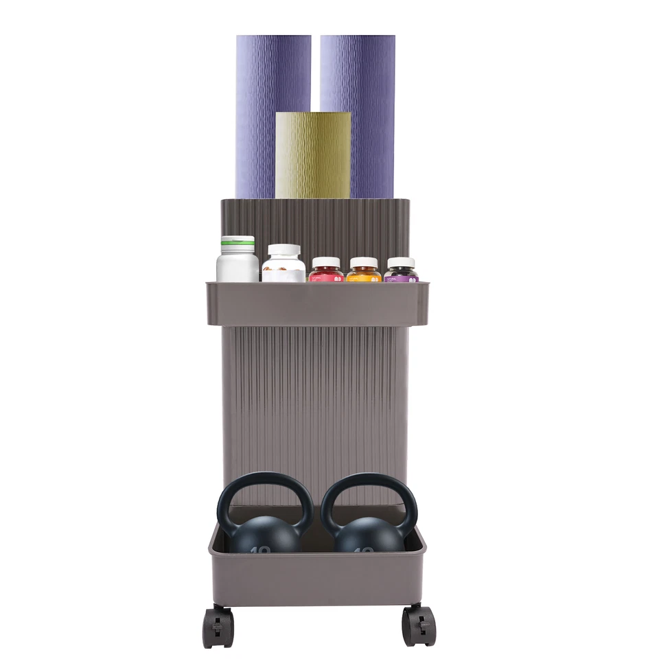 Серый коврик для йоги стойка для хранения фитнес-оборудование колеса для йоги органайзер с колесом - Изображение 3 из 4