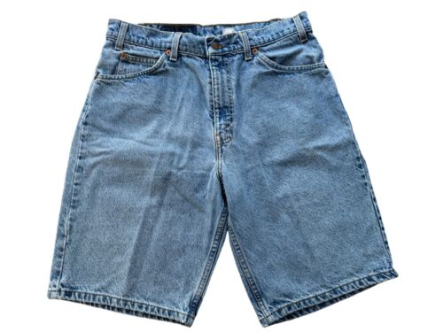 Vtg Levis 550 Relaxed Fit Denim Bermuda Shorts Blue W33 Light Wash Cotton 90s