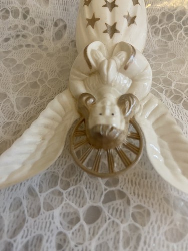 Vintage 1950's Hard Plastic Christmas Angel With Wings And Gold Stars - Picture 4 of 6