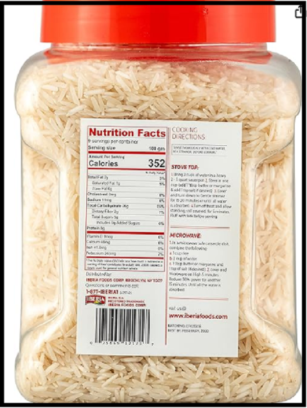 Basmati Rice Jar, 2 Pounds, Extra Long Grain, Naturally Aged Indian ...