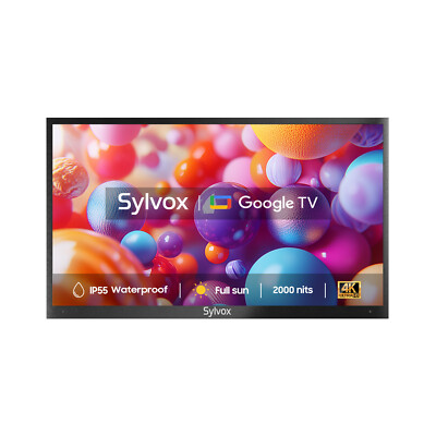SYLVOX 43'' 4K LED Smart TV Full Sun Outdoor TV Dolby Atmos IP55 Waterproof TV
