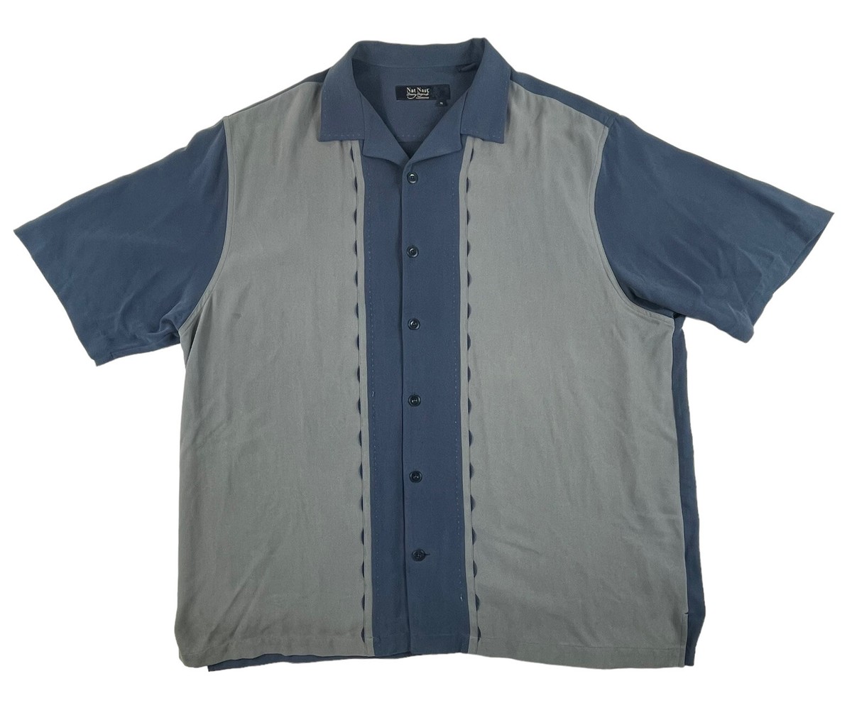 ウェア・シャツ NAT NAST vintage bowling shirt Vintage 1950's Size L “nat Nast” Mint Green Rayon Gab