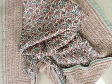 Indian Hand Block Reversible Jaipuri Razai Cotton Quilt Winter Blanket Quilt Art
