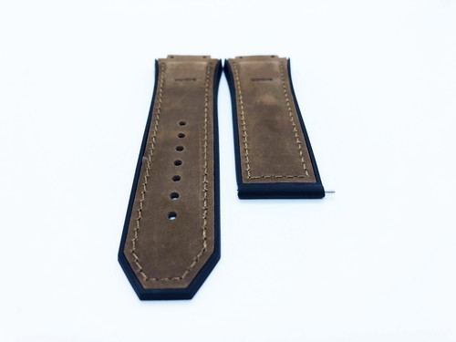 Brown 29/24mm Top Suede Leather Strap/Band fit HUBLOT Watch Big Bang - Picture 2 of 4