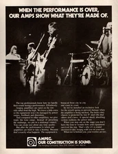 vtg 1970s AMPEG AMPS PRINT AD Bass and Guitar Amplifiers Road Worthy Pinup Page