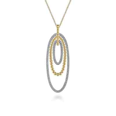 New Gabriel & Co. 14K Gold Multi Oval Diamond Pendant Necklace NK7279M45JJ