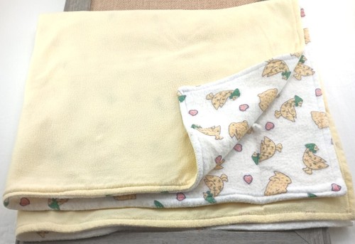 VTG Fleece Yellow Duck Bunny Baby Blanket - Picture 11 of 11