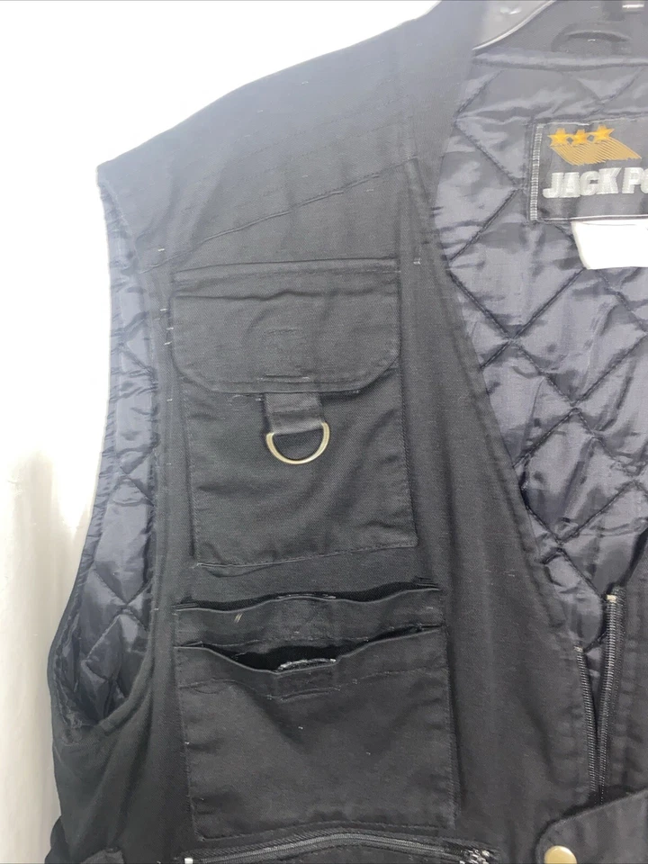Jackpot Marca Táctico Caza Pesca Chaleco Multi Bolsillo Ajustable Exterior Foto 4 de 4