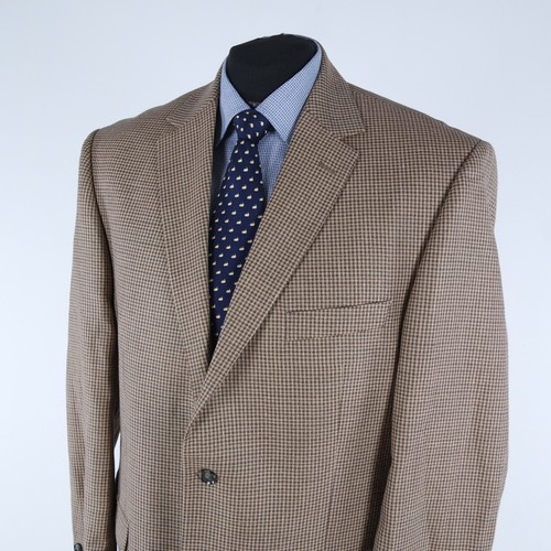 Mens Check Blazer 50R UK Size ATELIER TORINO Brown Wool Sport Coat Jacket - Picture 9 of 14