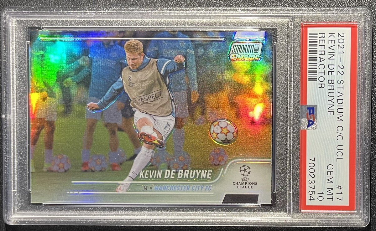 Kevin De Bruyne 2021-22 Topps Stadium Club Chrome Refractor PSA 10 