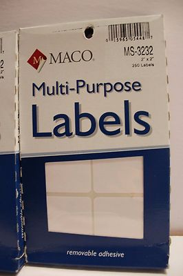 Maco Labels Multi-Purpose Handwrite Square 2x2 in. MS3232 Moving Bins Storage