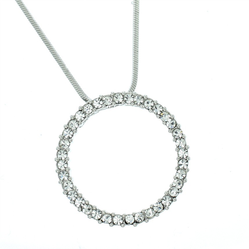 Circle Of Love Made With Swarovski Crystal Pendant Necklace 18