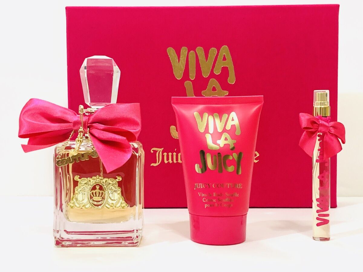 VIVA LA JUICY BY JUICY COUTURE PERFUME GIFT SET SPRAY 3.4 OZ VIVA LA JUICY BY JUICY COUTURE PERFUME GIFT SET SPRAY 3.4 OZ