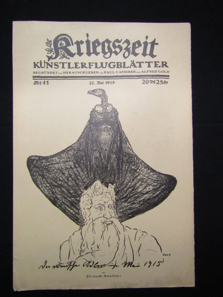 Cassirer Kriegszeit Künstlerflugblätter Nr.41 4 Original Lithographien 1915 - Bild 2 von 4