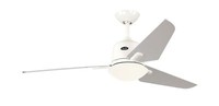 Energiespar Deckenventilator Mit Leuchte Eco Aviatos 132 Cm Weiß / Silber Grau
