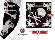 Hav-A-Hank SKULL&CROSSBONES Wire BANDANA SCARF Face Mask Neck Scarve Head Wrap