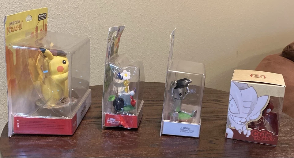 RARO Amiibo Detective Pikachu, Pikmin, Chibi-Robo, Diablo, Conjunto de 4, NOVO - Imagem 3 de 4