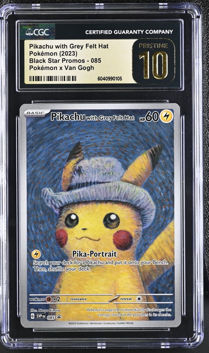 CGC 10 PRISTINE 2023 Pokemon Pikachu with Grey Felt Hat CGC 10 PRISTINE 2023 Pokemon Pikachu with Grey Felt Hat