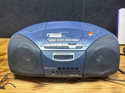 SONY CD Cassette Radio Corder Boombox CFD-S20CP Blue MEGA BASS Read Description