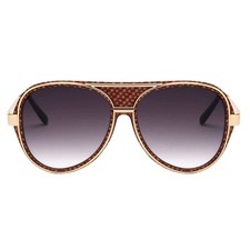 Sunglasses Brown Gold Frame Designer Fashion Sun Glasses Men Trendy Pilot Style