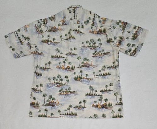 Pierre Cardin Men's Size L Button Up Collard Multi-Color Boat/Island Print Shirt - Picture 18 of 18