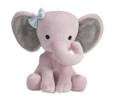 Bedtime Originals Twinkle Toes Hazel Pink Gray Elephant Plush 10" Soft Baby Kids