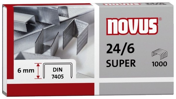 Novus® 040-0026 Heftklammern Nr. 24/6 Din Super - Stahldraht, Verzinkt-image