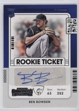 2021 Panini Contenders Rookie Ticket 2 Ben Bowden #157 Auto fm0