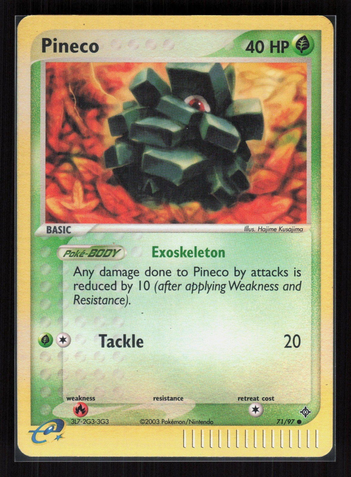 Pineco Reverse Holo Common Pokemon Dragon 71/97 MP