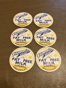 Lot of 6 Fitzgerald’s Dairy Winooski,VT.Milk Caps