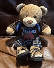 Build A Bear Teddy Bear Backyard Baseball With Sandals EUC