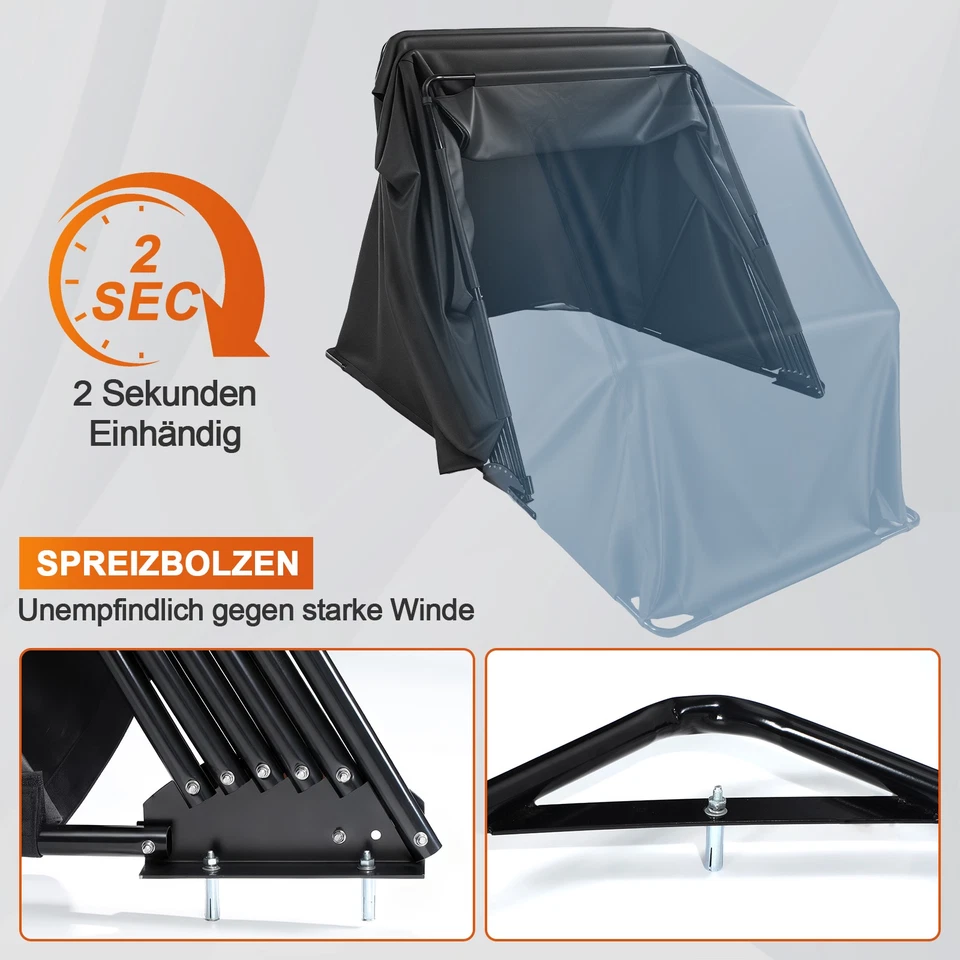 Wasserdicht Motorrad Zeltgarage Faltgarage Motorradgarage Motoguard Schwarz - Bild 3 von 4
