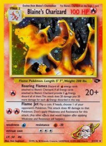 Lightly Played, English Pokemon Holo Blaine's Charizard - 2/132 - Holo Rare - Un - Picture 1 of 1