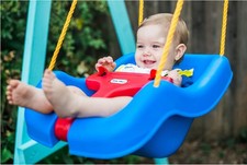 Little Tikes Outdoor Swing Toddler Baby Indoor Snug N Secure Blue Play Set
