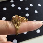 Women's Vintage Amethyst Lily Cocktail Ring 14k HG Yellow Gold Size 9.5 — photo 2