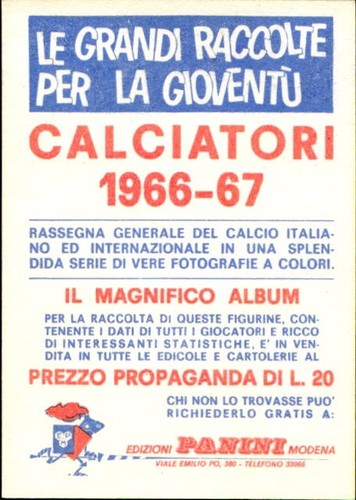 figurina calciatori 1966/67 panini New #Giacinto Facchetti Inter - Picture 2 of 2