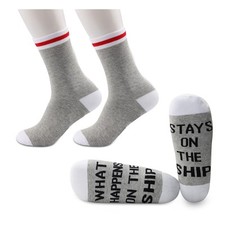 2 Pairs Cruise Gift Family Socks What Happens On The Ship Stays Cruise Ship