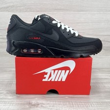 Nike Air Max 90 Black Sport Red DC9388-002 Mens Size 10