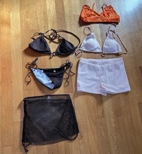 Bundle Lot (6) Pieces Womens XL Bikini Tops And Bottoms Almost Famous Shein 