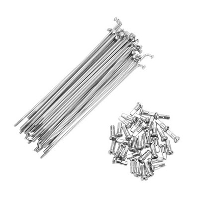 Fahrradspeichen 14G 140mm Fahrradspeichen Kohlenstoffstahl silberfarben 36 Stück